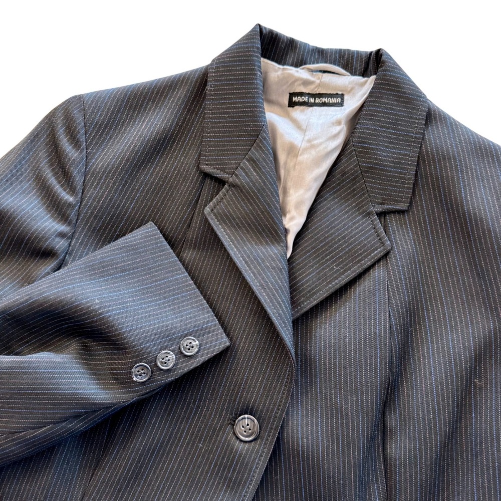 Vintage Equestrian Correct Riding Apparel Pinstripe Blazer Jacket Black 14L